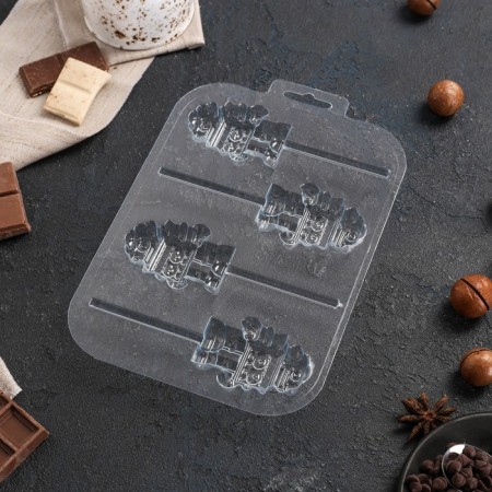 Form for chocolate and sweets "Robot on a stick", the color is transparent-2