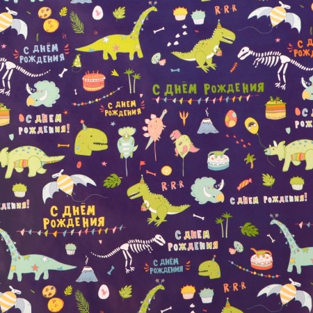 Package paper, glossy "dinosaurus", 70 x 100 cm set 10 pcs-2