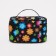 Cosmetic bag with a zipper, with a mirror, black color/multi -colored