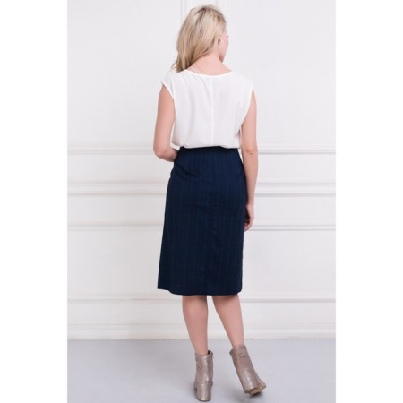 Female skirt, size 44, blue color-2