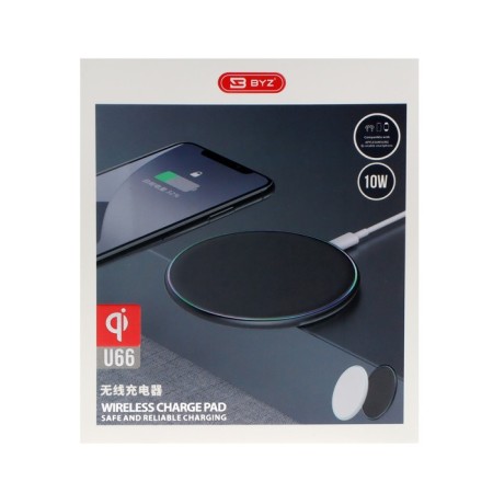 Wireless charger BYZ U66, 10 W, LED lighting, 1m cable, white-6