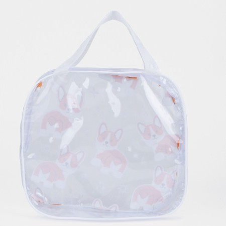 Cosmetic bag with lightning, white/transparent color-2