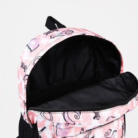 School backpack of textiles on lightning, 3 pockets, pink color-5