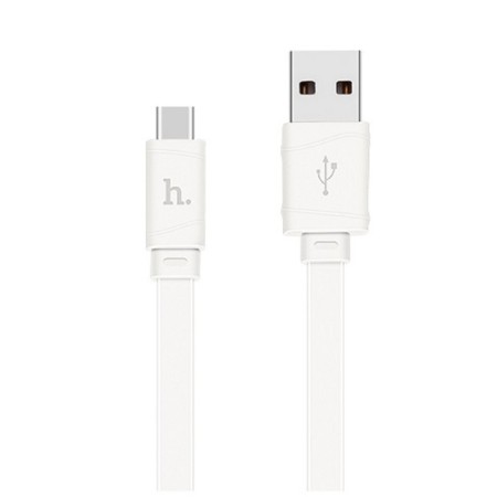 Hoco X5, USB cable - Type -C, 2.4 A, 1 m, flat, white-1