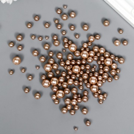 Decor for creativity plastic "Balls. Coffee" d = 3-8 mm, set 10 grams