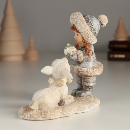 Polystone souvenir "Baby and white deer" 12.5x6.5x11.5 cm-3