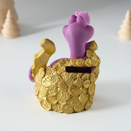 Piglite Polystone "Snake on the horseshoe" 8x7x11 cm-3