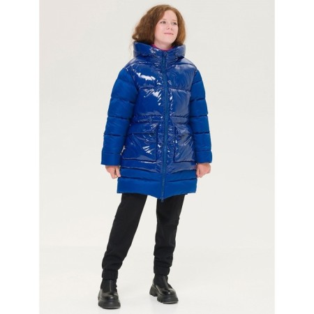 Coat for girls, height 146 cm, blue color-7