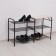 Shoes for shoes with a “double” seat, 3 shelves, suede, black color