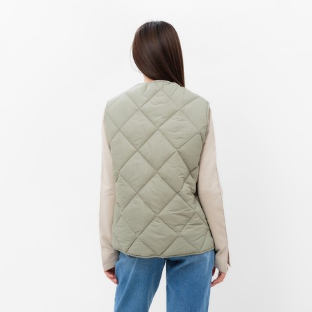 Women's vest quilted mist size 46, green-4