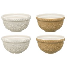 A set of 4 pyal cream/beige flowers with a relief pattern of the Taiga berries,