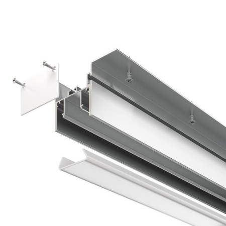 Aluminum profile for the stretch ceiling LED Strip Alm012S-2M, 200x5.2x3.5 cm, silver color-5