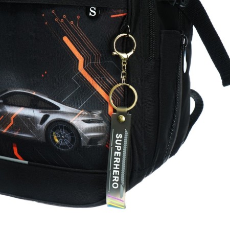 Youth backpack, 40 x 28 x 18 cm, ergonomic back, Stavia "machine", black-8