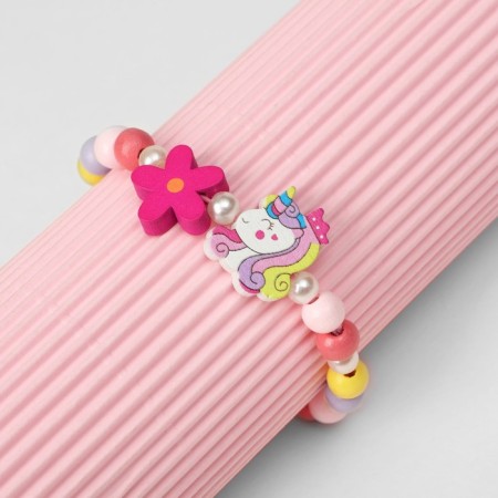 Bracelet Children's "Choselka" unicorn-princes with a flower, color