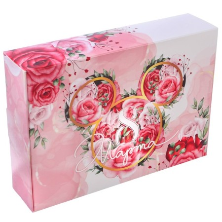 Gift box, folding "March 8" 16x23x7.5 cm, Minnie Mouse-2