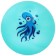 Children's ball zabiaka "Octopus", D = 22 cm, 60 g, Biryuzovoy color