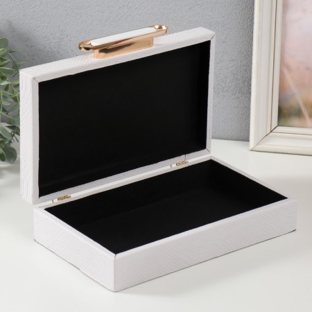 Casket wood to the leatherette "White reptile" 25x15x6.5 cm-2