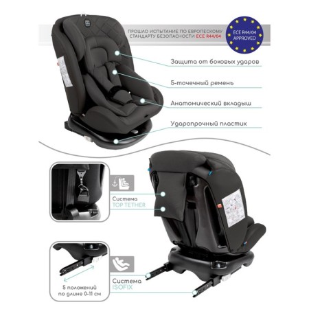 AMAROBABY BRILIANT, ISOFIX fastening, class D, group 0+/1/2/3 (0-36 kg), black color black-7