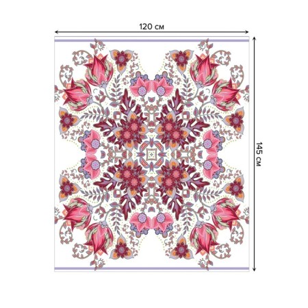 The tablecloth "eccentric flowers", rectangular, Saten, size 120x145 cm-1