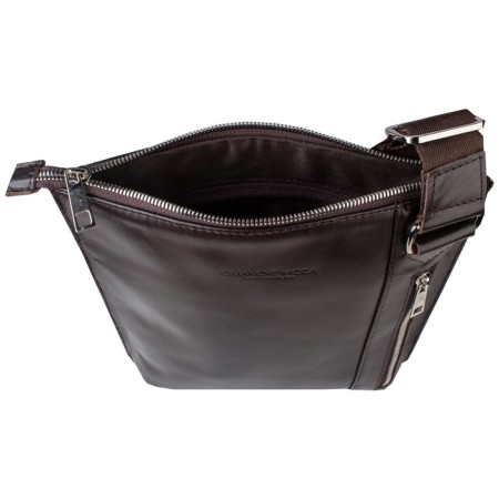 Male bag, lightning department, 1 external pocket, adjustable belt, brown color-1