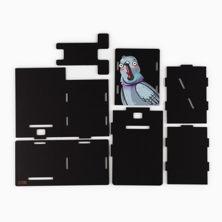 Organizer for the office with a stand under the phone "Is there any?" pigeon-7