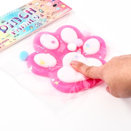 Squash anti -stress - a toy "Cat's foot", with sparkles, mix-7