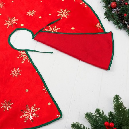 A clearing under the Christmas tree "Cozy fairy tale" Snowflake, 74 cm, red-2