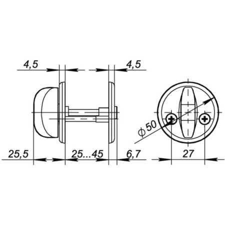 Rotary handle WC-001-CP, color chromium-1