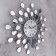 Watching clock, series: openwork, "mirror petals", smooth move, d-10 cm, 40 x 40 cm