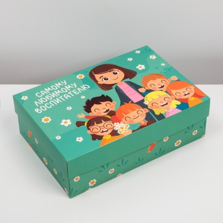 Gift folding box, packaging, “beloved teacher”, 30 x 20 x 9 cm-1