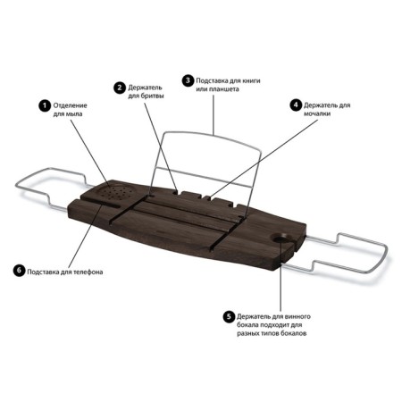 Aquala bathroom shelf, nut-6