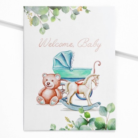 Folder for the birth certificate "Welcome Baby", 23.5 x 31.5 cm.-1