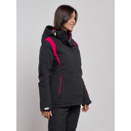 Ski jacket female winter, size 42, black color-1