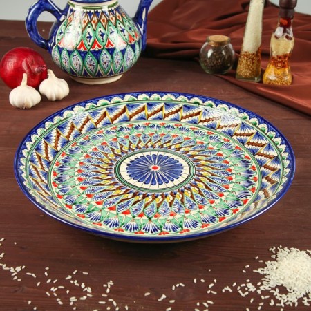 Largan Rishtan ceramics "Patterns", 36 cm, blue