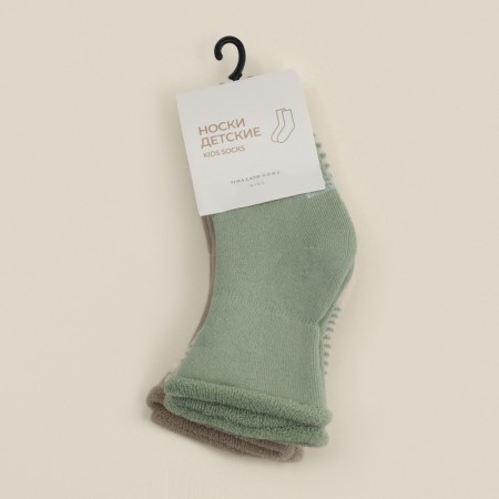 Nosk children's terry 3 pairs SL Home, 6-8 cm, milk/olive-3
