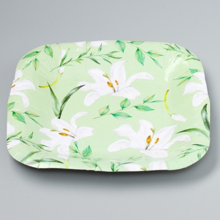 Disposable square paper "Eco", flowers, 16.5x16.5 cm-2