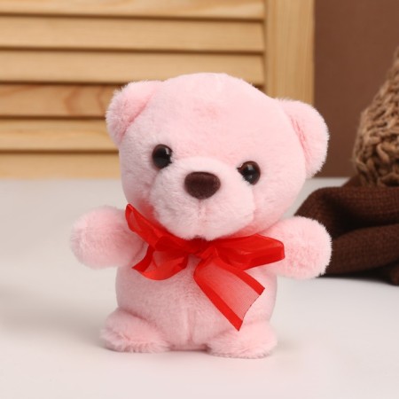 Soft toy "Bear", with a bow, color mix-1