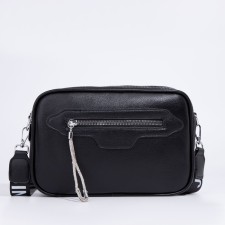 Bag Cross-Bodi with a zipper, black color