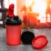 Sports shaker with a bowl for protein, red-black, 500 ml