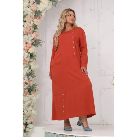 Female dress, size 48, terracotta color-13