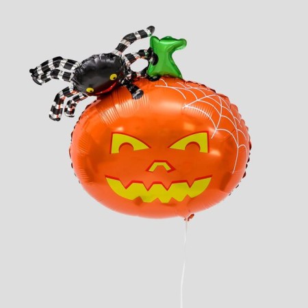 Foil ball 32 "Pumpkin with a spider", figure, color orange