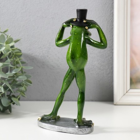 Souvenir Polystone Lak "Frog in the cylinder" 12.3x6.5x20.3 cm-2