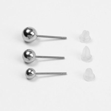 Pusets in a box of 108 pairs "Assorted" beads No. 3, 4, 5, silver color-8