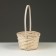 Wicker basket, D19 x 9.5 x 32 cm, white, bamboo