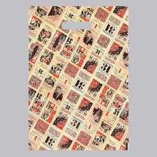 New Year's newspaper package, plastic with a cut pen, brown, 30x40 cm, 50 μm