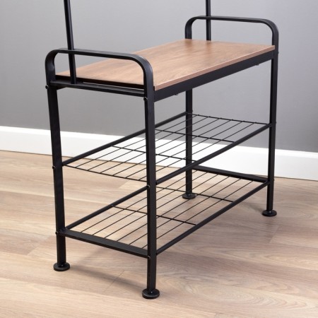 Hall of Sofia 1841 × 345 × 721 mm, with a shoe, with hooks, floor, rustic brown, black-8