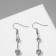 Hanging earrings with rhinestones "Drop" path, white color in silver, 6.2 cm