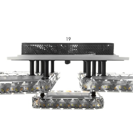 Luer with PDU "Mia" 5XLED 150W 3000-6000K RGB black 38x38x14cm-12