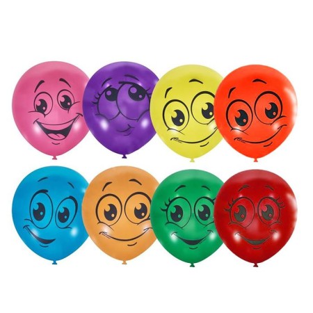 Shar Latex 12 “Smiles”, pastel, decorator, 1-sided, set of 50 pcs., Mix color