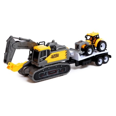 Excavator inertial "Construction", with a trailer and a tractor, mix-7